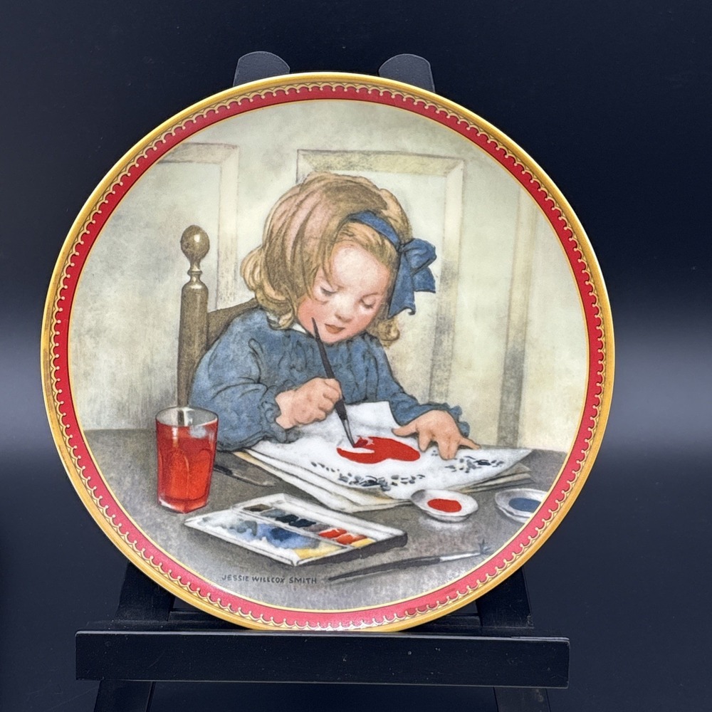 1986 Knowles "Valentine's Day" Collector Plate Jessie Willcox Smith Box & COA
